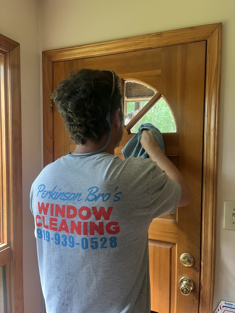 Window cleaning at a home
